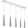 Elegant Lighting Fantasia 5 Light Metal LED Island Pendant in Chrome