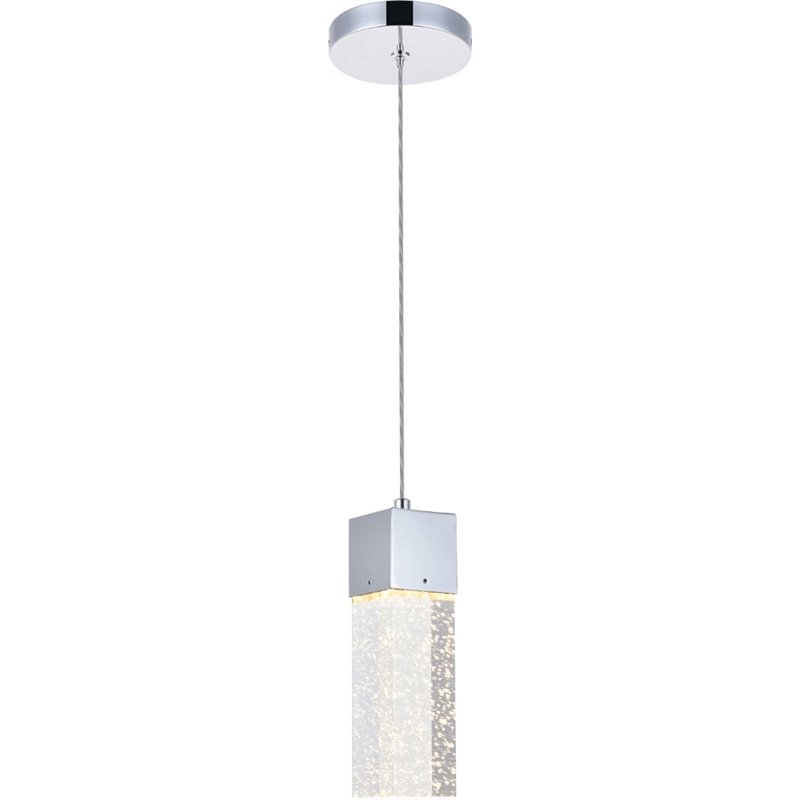 Elegant Lighting Novastella Royal Cut Crystal LED Pendant in Chrome