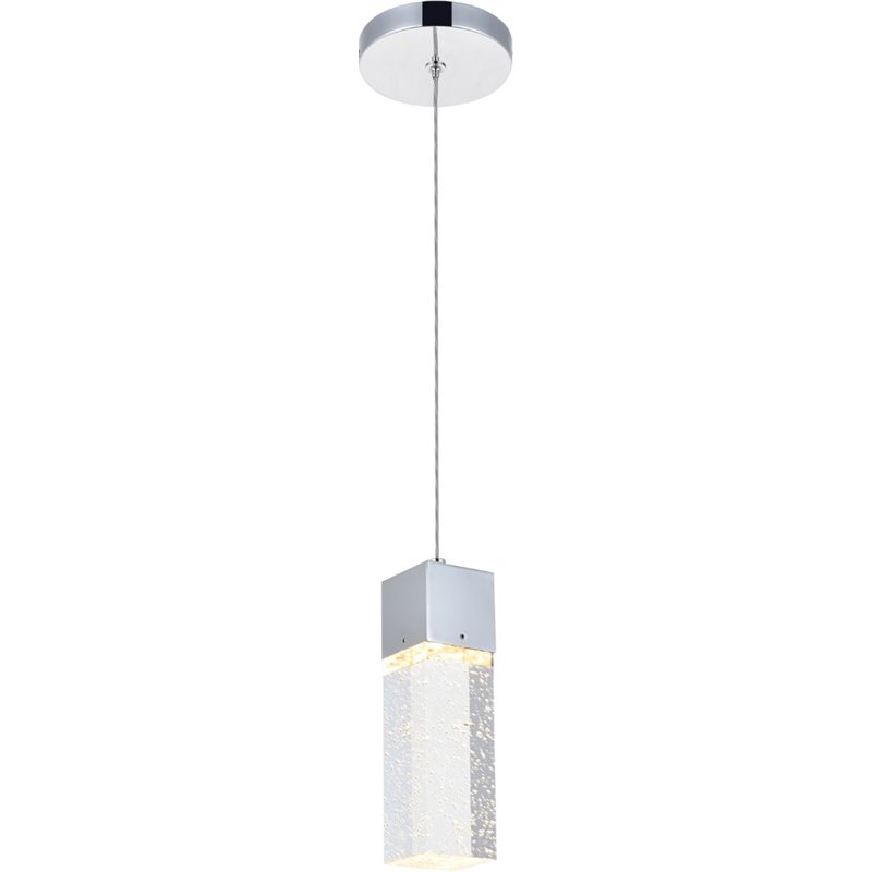Elegant Lighting Novastella Royal Cut Crystal LED Pendant in Chrome