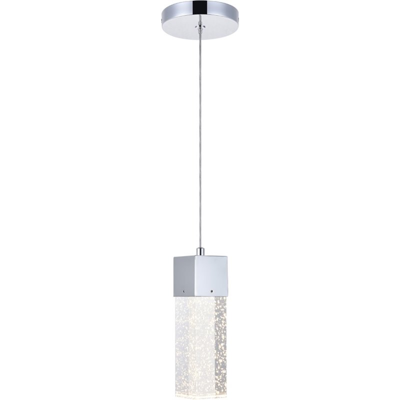 Elegant Lighting Novastella Royal Cut Crystal LED Pendant in Chrome