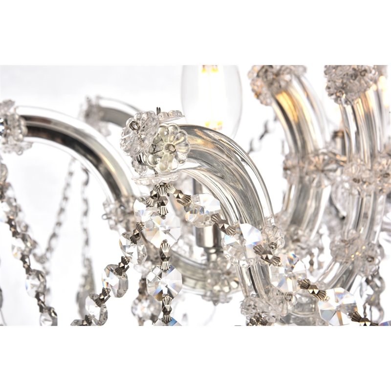 Elegant Lighting Maria Theresa 4 Light Royal Cut Semi Flush Mount in Chrome