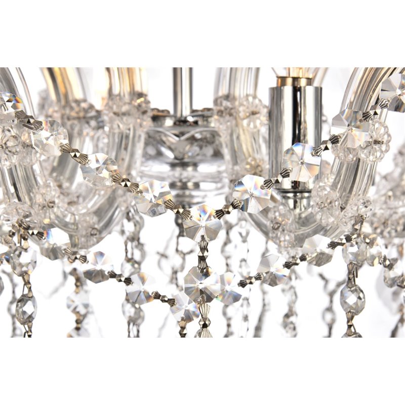 Elegant Lighting Maria Theresa 4 Light Royal Cut Semi Flush Mount in Chrome