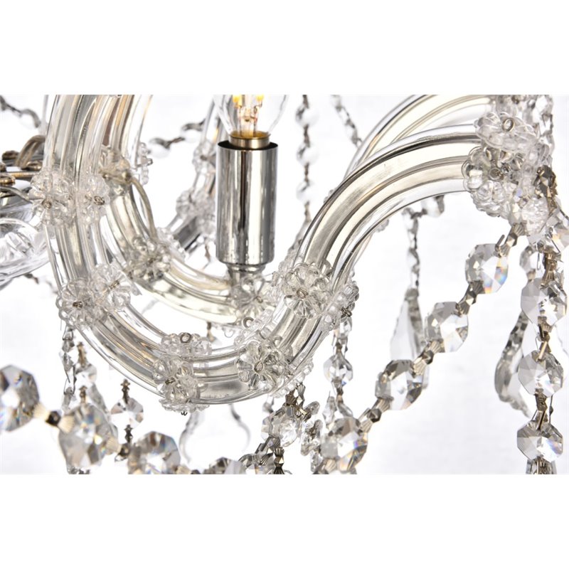 Elegant Lighting Maria Theresa 4 Light Royal Cut Semi Flush Mount in Chrome