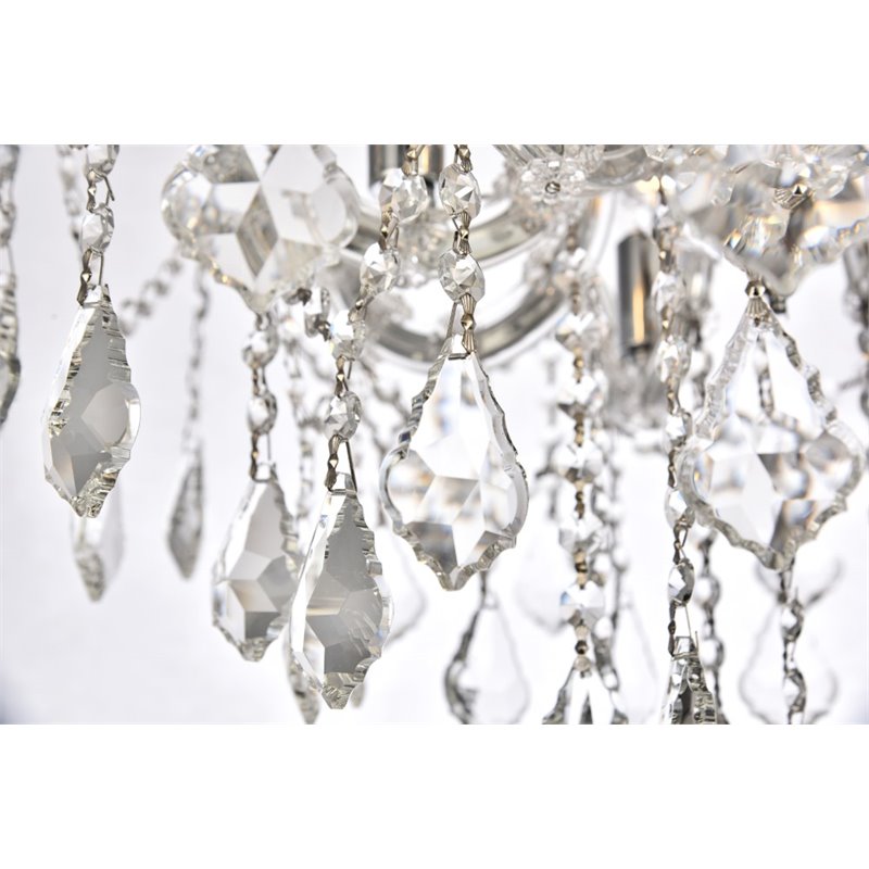 Elegant Lighting Maria Theresa 4 Light Royal Cut Semi Flush Mount in Chrome