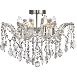 elegant lighting maria theresa royal cut crystal semi flush mount in chrome