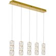 Elegant Lighting Polaris 5 Light Royal Cut Crystal LED Island Pendant in Gold