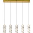Elegant Lighting Polaris 5 Light Royal Cut Crystal LED Island Pendant in Gold