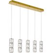 Elegant Lighting Polaris 5 Light Royal Cut Crystal LED Island Pendant in Gold