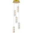 Elegant Lighting Polaris 5 Light Royal Cut Crystal LED Pendant in Gold