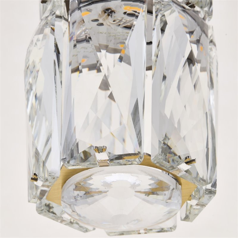 Elegant Lighting Polaris 9 Light Royal Cut Crystal LED Pendant in Gold