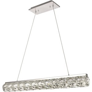 Elegant Lighting Valetta 36.6&quot Crystal & Steel LED Island Pendant in Chrome