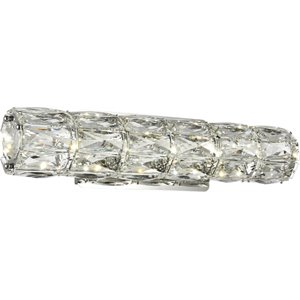 elegant lighting valetta royal cut clear crystal led vanity light in chrome