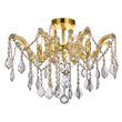 Elegant Lighting Maria Theresa 4 Light Royal Cut Semi Flush Mount in Gold