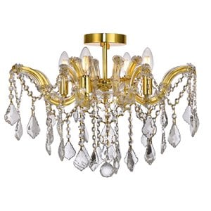 elegant lighting maria theresa royal cut crystal semi flush mount in gold