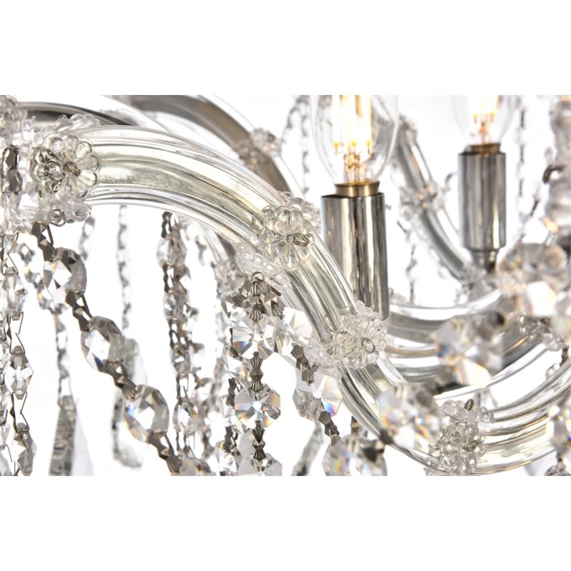 Elegant Lighting Maria Theresa 6 Light Royal Cut Semi Flush Mount in Chrome