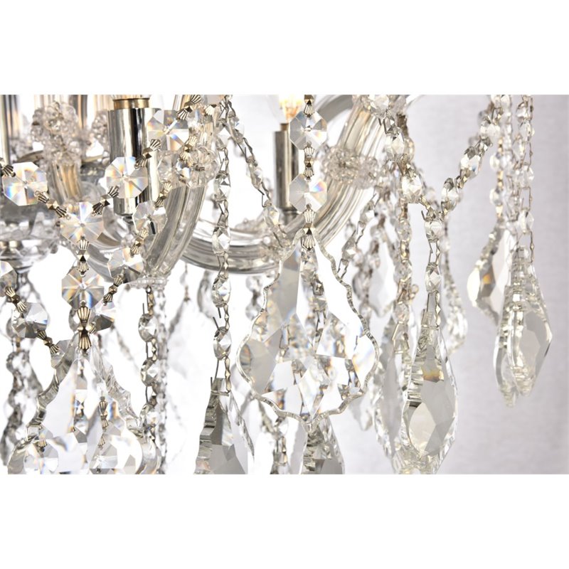 Elegant Lighting Maria Theresa 6 Light Royal Cut Semi Flush Mount in Chrome
