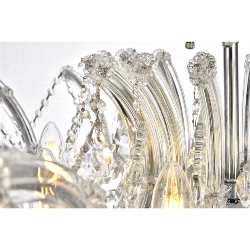 Elegant Lighting Maria Theresa 8 Light Royal Cut Semi Flush Mount in Chrome