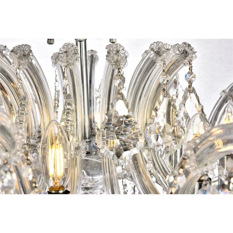 Elegant Lighting Maria Theresa 8 Light Royal Cut Semi Flush Mount in Chrome