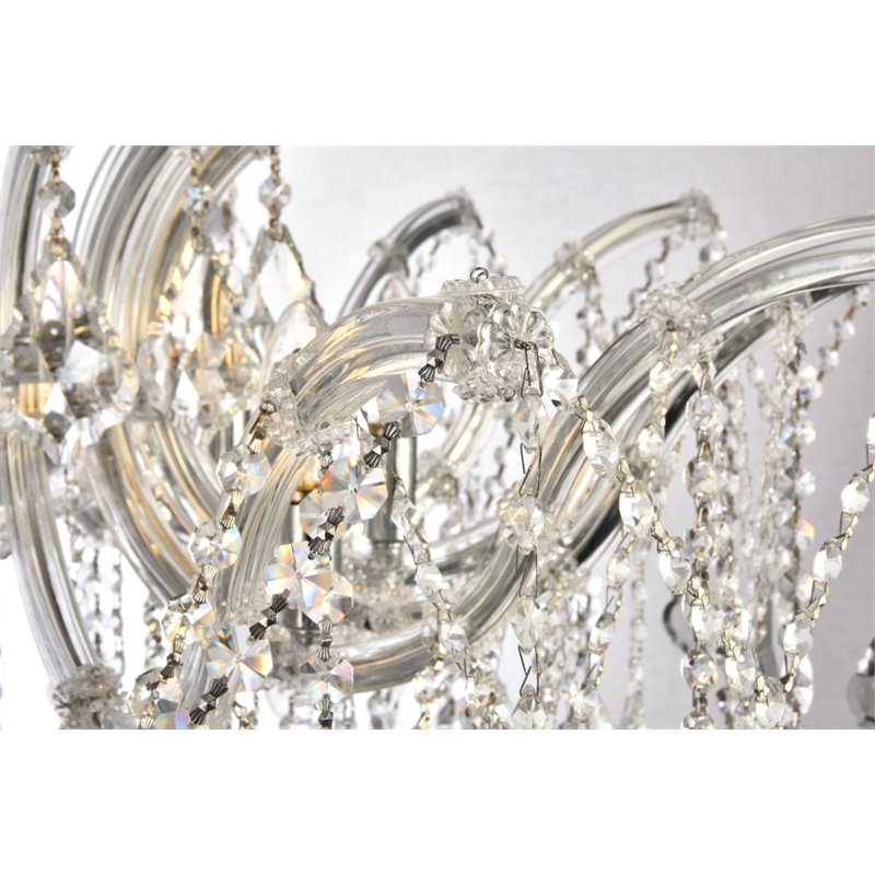 Elegant Lighting Maria Theresa 8 Light Royal Cut Semi Flush Mount in Chrome
