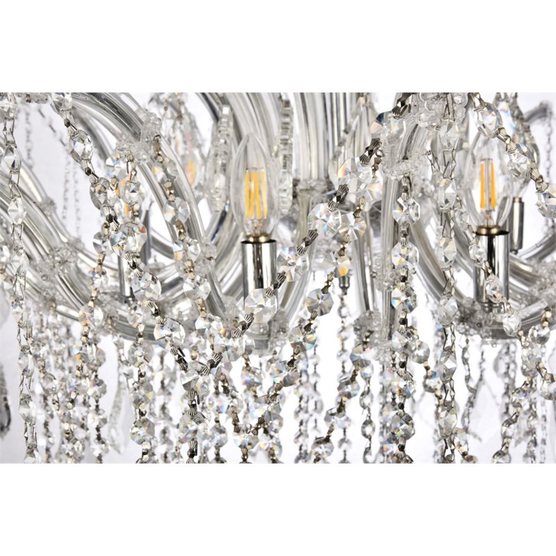 Elegant Lighting Maria Theresa 8 Light Royal Cut Semi Flush Mount in Chrome