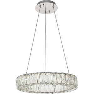 Elegant Lighting Monroe 17.7&quot Round Royal Cut Crystal LED Chandelier in Chrome