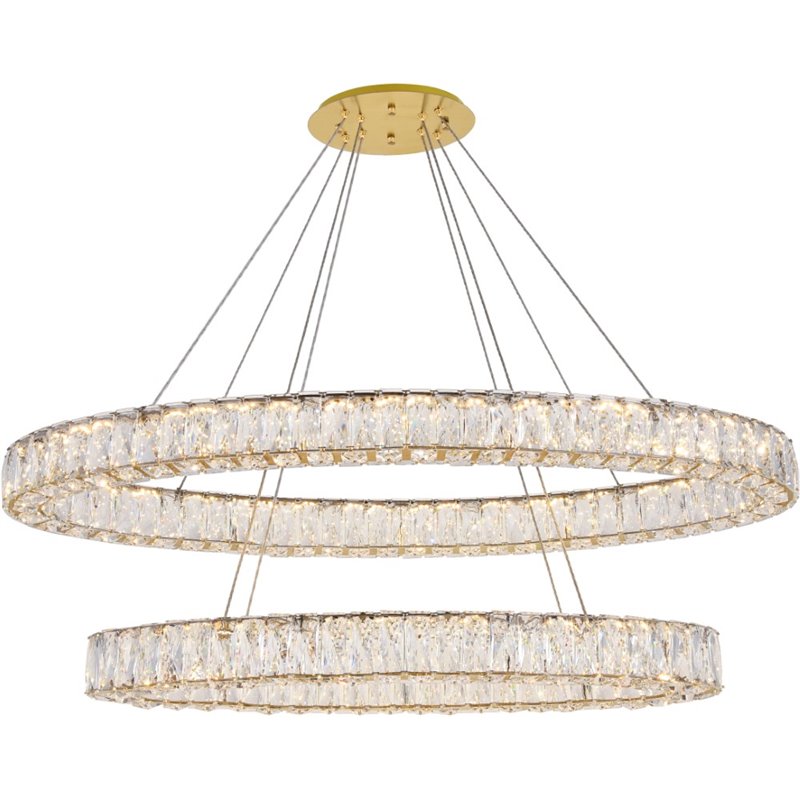 Monroe 42 Wide Chrome and Crystal 4-Tier LED Chandelier