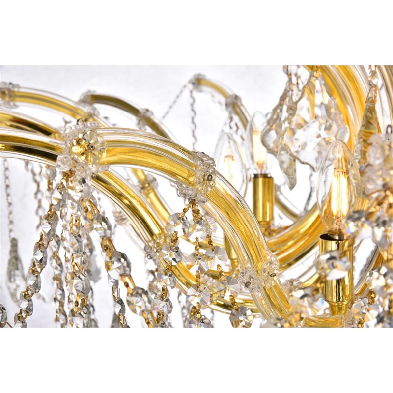 Elegant Lighting Maria Theresa 8-Light Crystal & Steel Semi Flush Mount in Gold