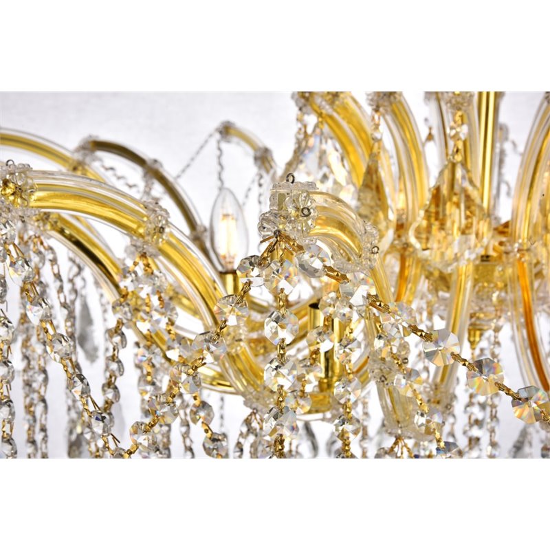 Elegant Lighting Maria Theresa 8-Light Crystal & Steel Semi Flush Mount in Gold