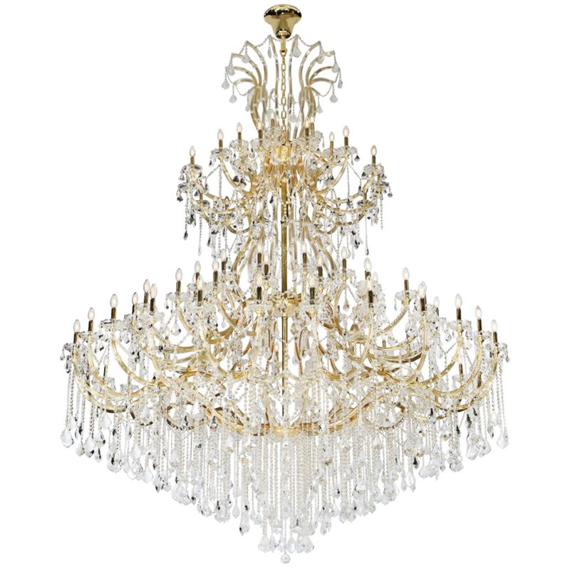Elegant Lighting Maria Theresa 84 Light Royal Cut Crystal Chandelier in Chrome