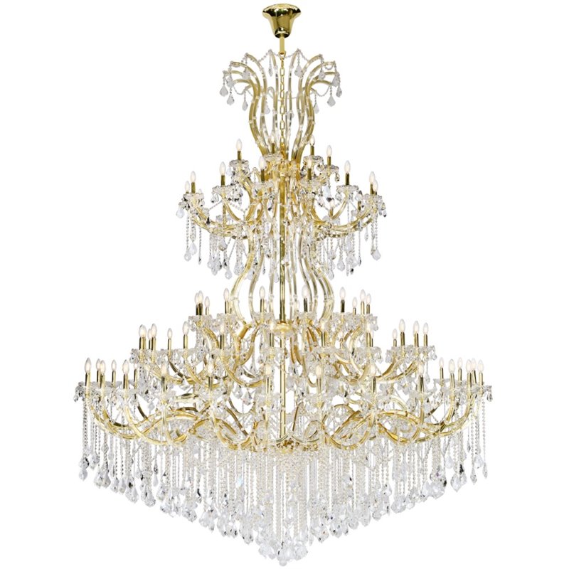 Elegant Lighting Maria Theresa 84 Light Royal Cut Crystal Chandelier in Chrome