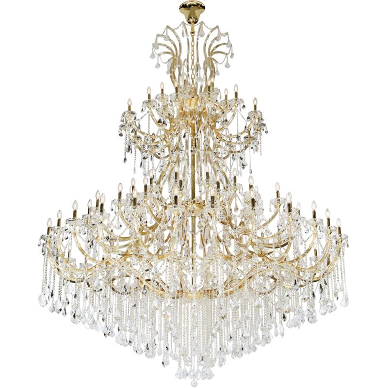 Elegant Lighting Maria Theresa 84 Light Royal Cut Crystal Chandelier in Gold