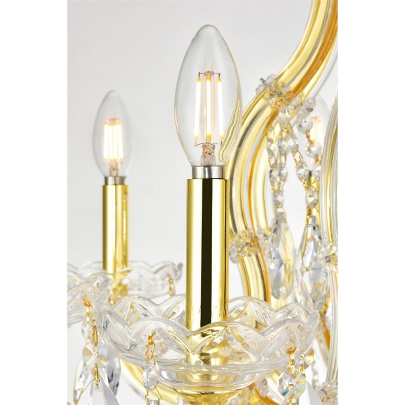 Elegant Lighting Maria Theresa 84 Light Royal Cut Crystal Chandelier in Gold