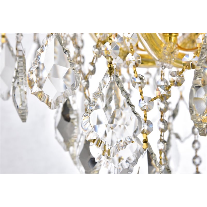 Elegant Lighting Maria Theresa 84 Light Royal Cut Crystal Chandelier in Gold