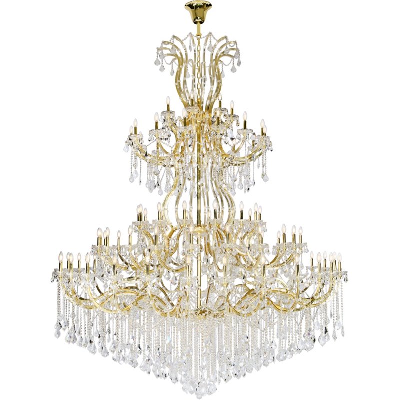 Elegant Lighting Maria Theresa 84 Light Royal Cut Crystal Chandelier in Gold