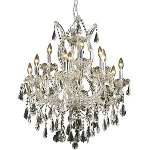 Elegant Lighting Maria Theresa 13 Light Royal Cut Crystal Chandelier in Chrome