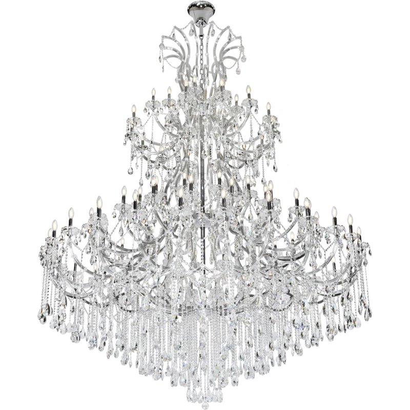 Elegant Lighting Maria Theresa 84 Light Royal Cut Crystal Chandelier in Chrome