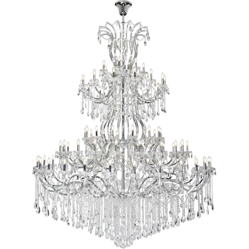 Elegant Lighting Maria Theresa 84 Light Royal Cut Crystal Chandelier in Chrome
