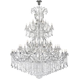 Elegant Lighting Maria Theresa 84 Light Royal Cut Crystal Chandelier in Chrome
