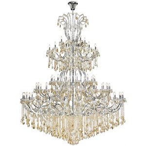 Elegant Lighting Maria Theresa 84 Light Royal Cut Crystal Chandelier in Chrome