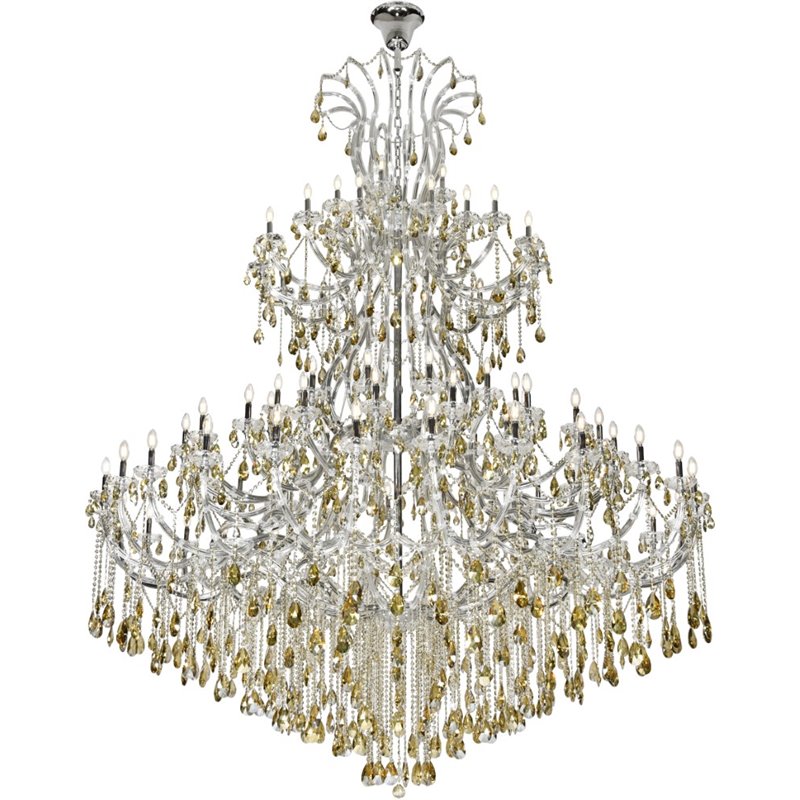 Elegant Lighting Maria Theresa 84 Light Royal Cut Crystal Chandelier in Chrome