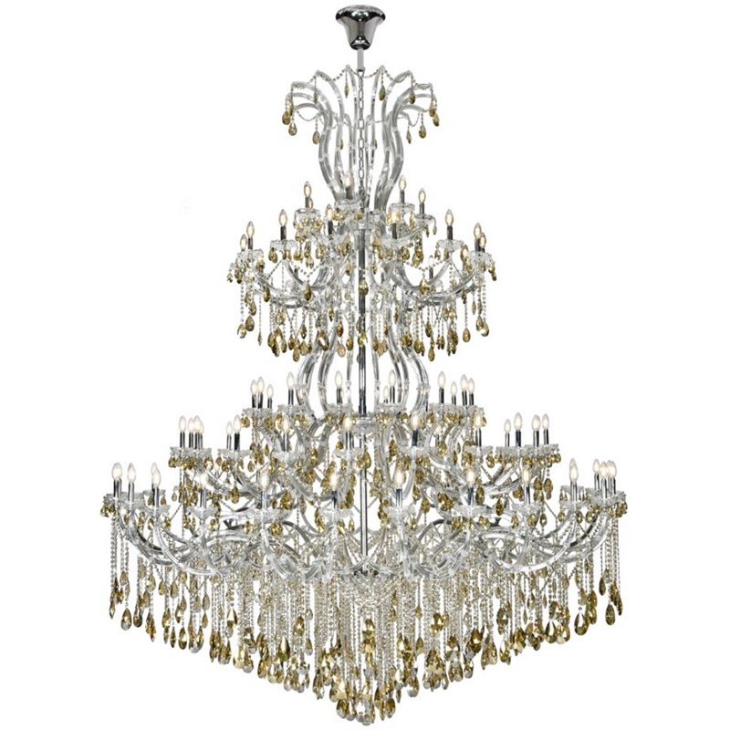 Elegant Lighting Maria Theresa 84 Light Royal Cut Crystal Chandelier in Chrome