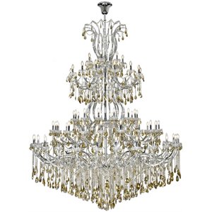 Elegant Lighting Maria Theresa 84 Light Royal Cut Crystal Chandelier in Chrome