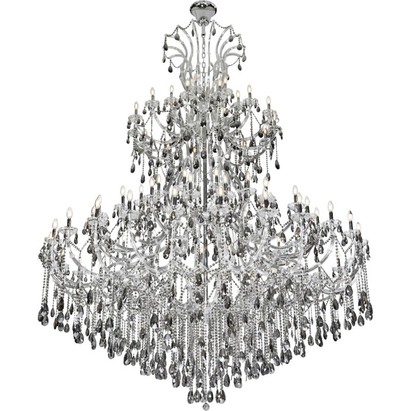 Elegant Lighting Maria Theresa 84 Light Royal Cut Crystal Chandelier in Chrome