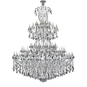 Elegant Lighting Maria Theresa 84 Light Royal Cut Crystal Chandelier in Chrome