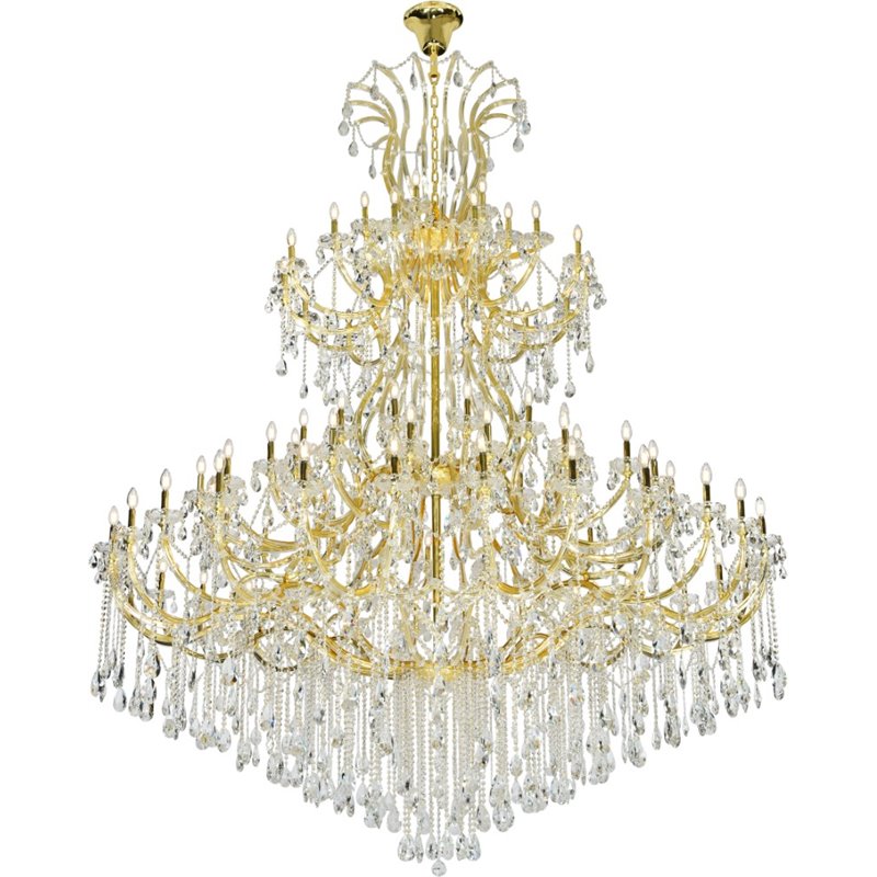 Elegant Lighting Maria Theresa 84 Light Royal Cut Crystal Chandelier in Gold
