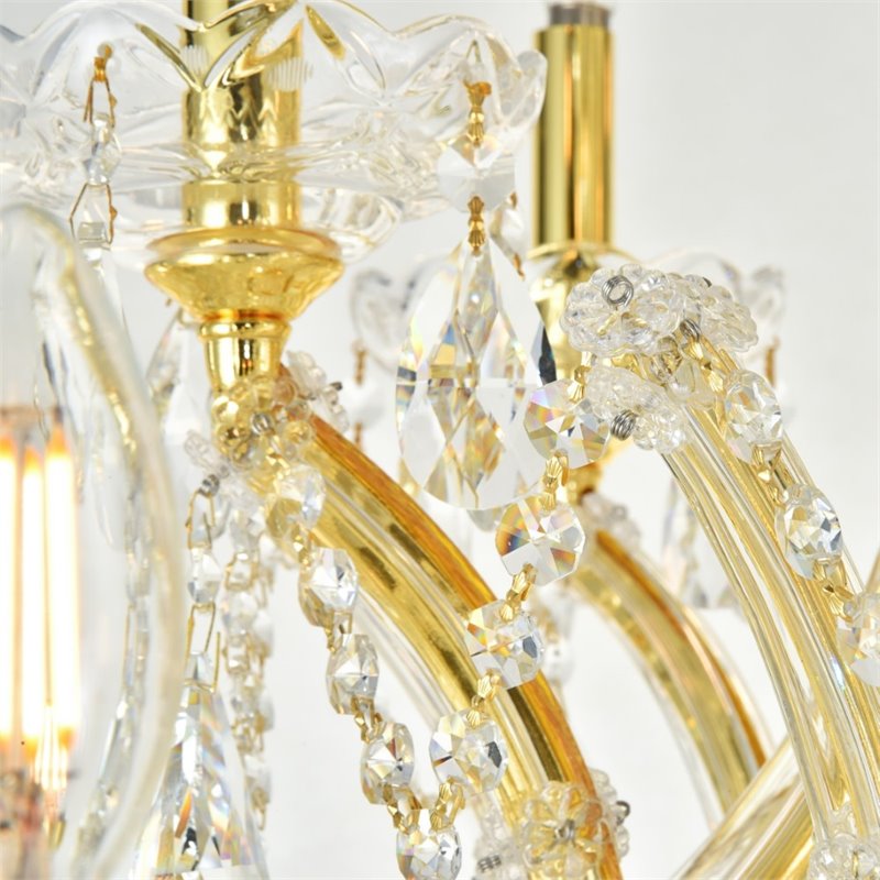 Elegant Lighting Maria Theresa 84 Light Royal Cut Crystal Chandelier in Gold