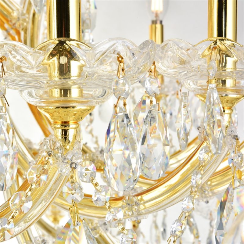 Elegant Lighting Maria Theresa 84 Light Royal Cut Crystal Chandelier in Gold