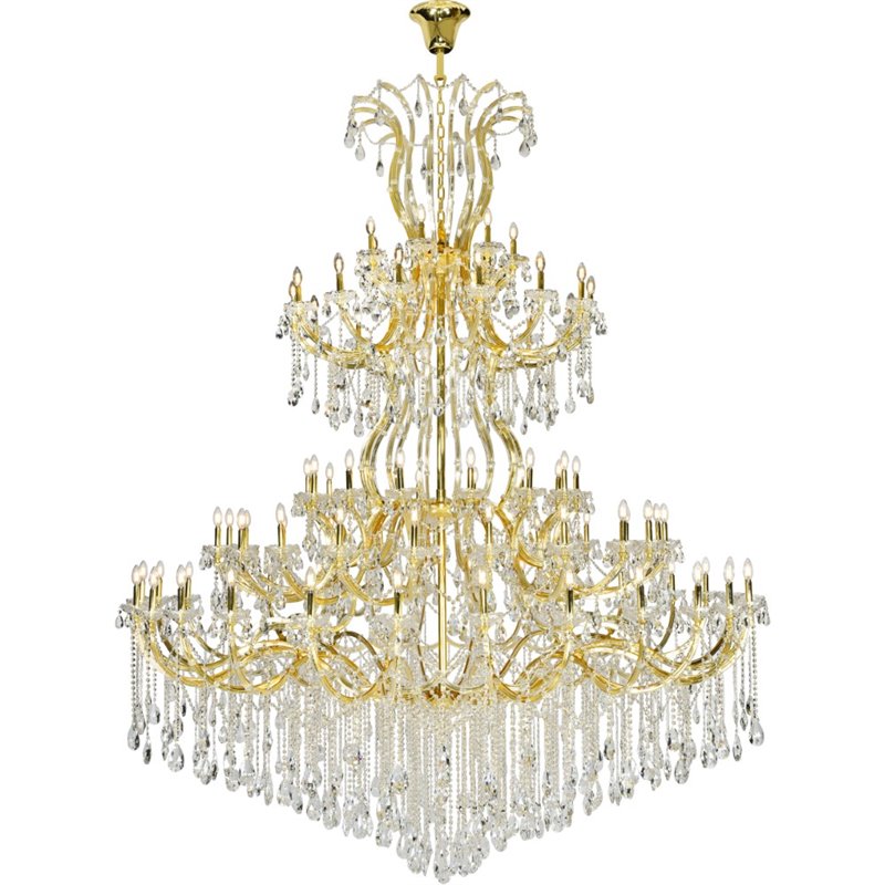 Elegant Lighting Maria Theresa 84 Light Royal Cut Crystal Chandelier in Gold