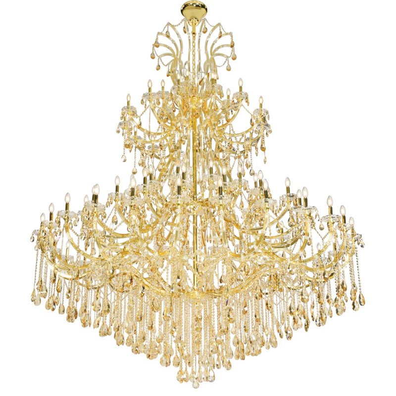 Elegant Lighting Maria Theresa 84 Light Royal Cut Crystal Chandelier in Gold