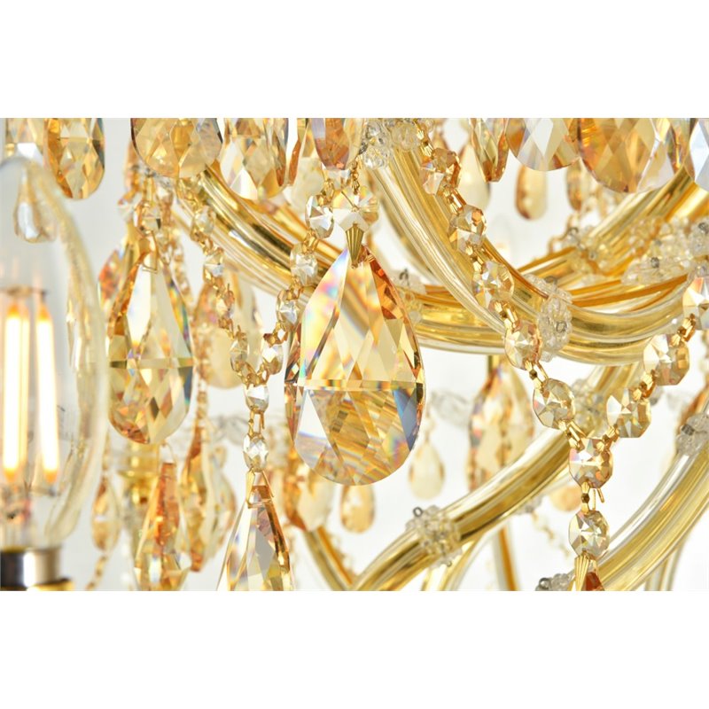 Elegant Lighting Maria Theresa 84 Light Royal Cut Crystal Chandelier in Gold